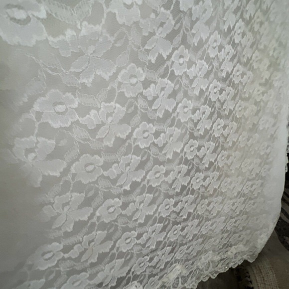 Vtg Bridallure Alfred Angelo 70s lace Bridal wedding dress gown xs tulle Lined - Picture 7 of 16